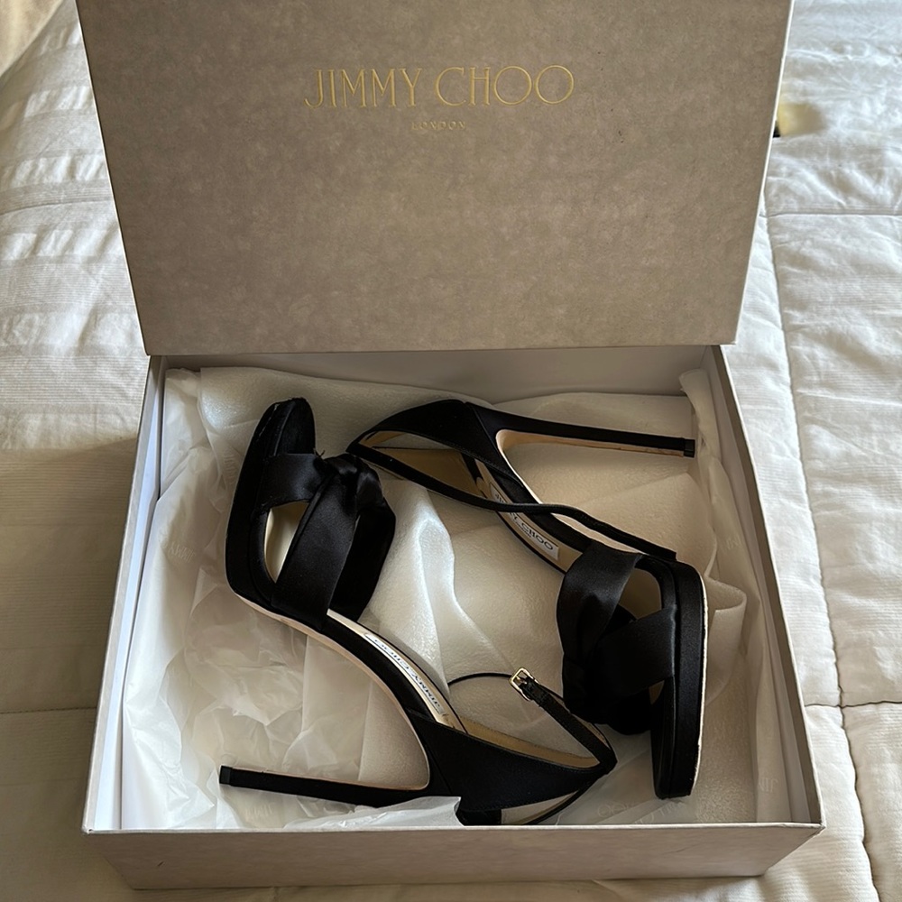 Jimmy Choo Rosie 120 Satin 221 BLACK